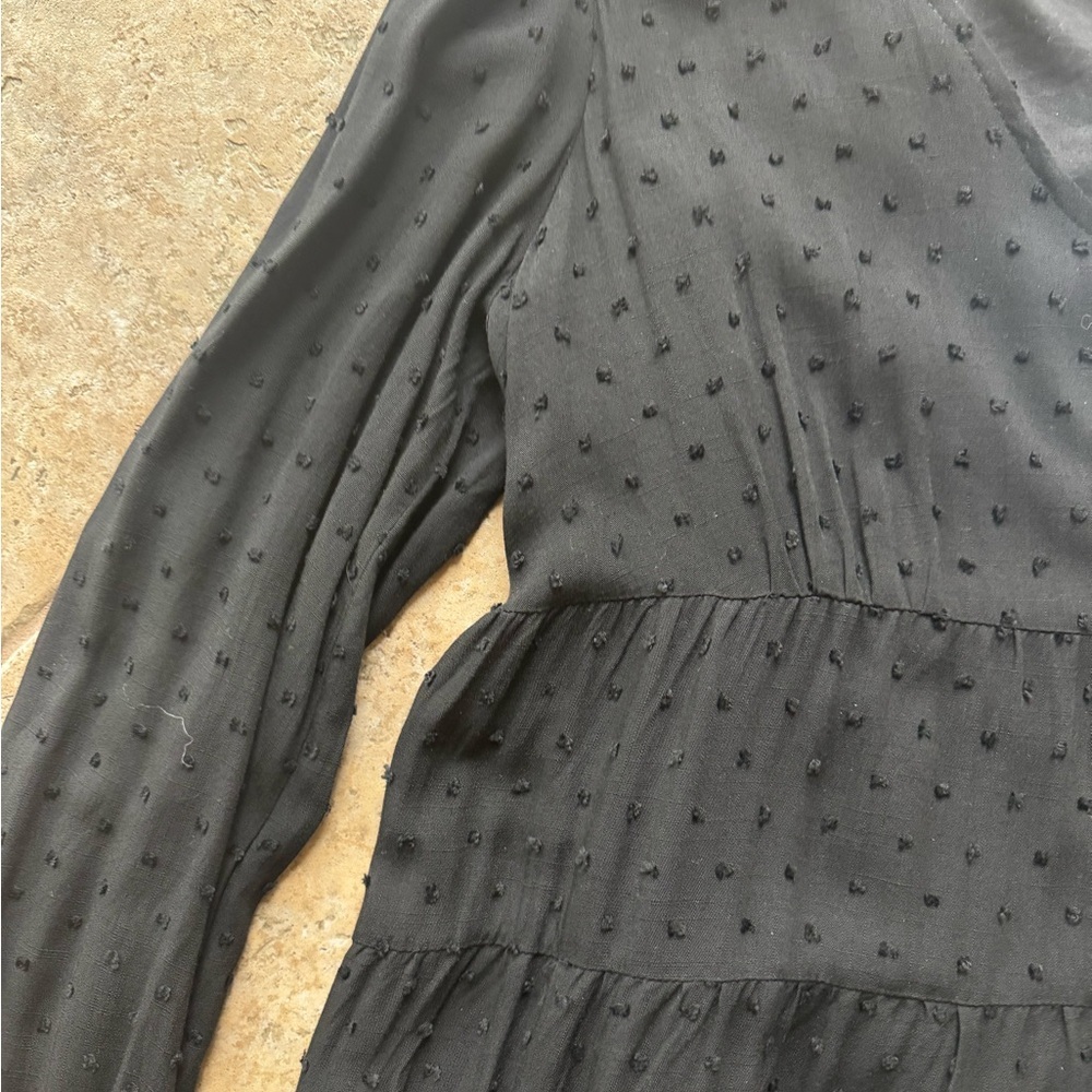Urban Outfitters Swiss Dot Textured Babydoll Dress in black - Picture 3 of 3